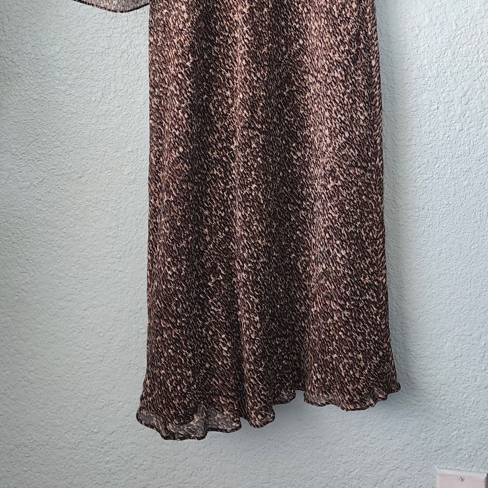 Talbots vintage silk collar tie midi dress Lined - Picture 2 of 15